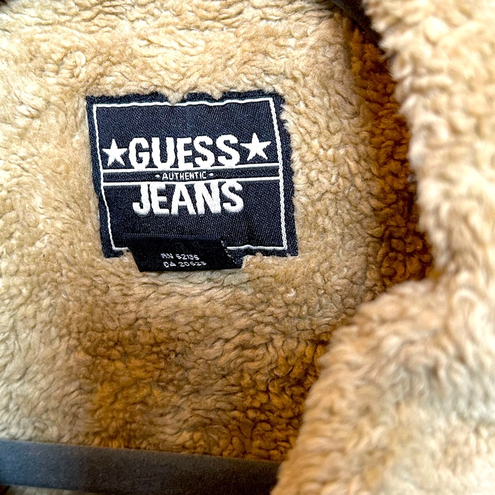 RARE GUESS JEANS Y2K FUR DENIM JACKET